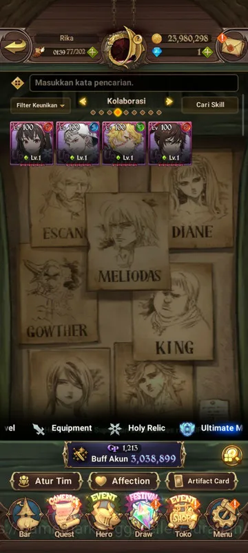 The Seven Deadly Sins: Grand Cross Accounts Endgame Asia |3M CC| 1LR + 5UR + Collab TOG (Ludociel, Mael, EliMeli, Thor, DKM 4