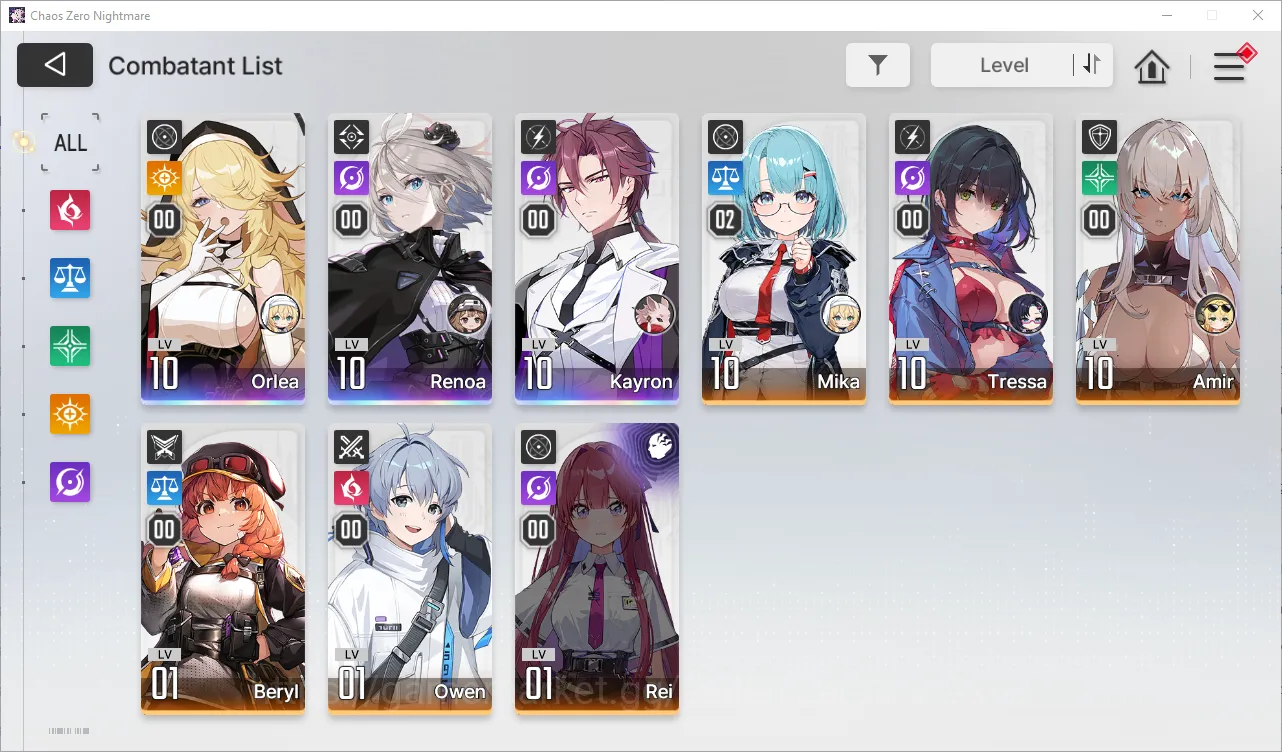 Chaos Zero Nightmare Accounts GLOBAL Lv12| Starter 3 SSR (Kayron,Orlea,Renoa) +  image 5