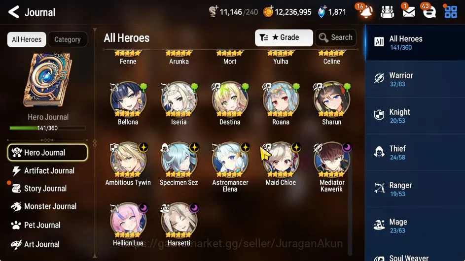 Epic Seven Mid-Tier Asia Unverif|Best Starter|Low Progress|7 ML(Harset image 1