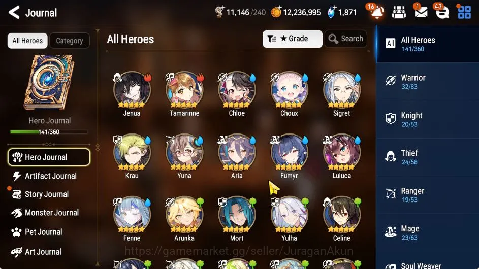 Epic Seven Accounts Mid-Tier Asia Unverif|Best Starter|Low Progress|7 ML(Harsetti,Atywin,Hellion 2