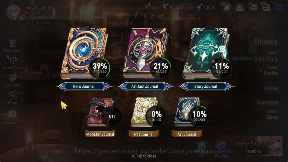Epic Seven Accounts Mid-Tier Asia Unverif|Best Starter|Low Progress|7 ML(Harsetti,Atywin,Hellion 3