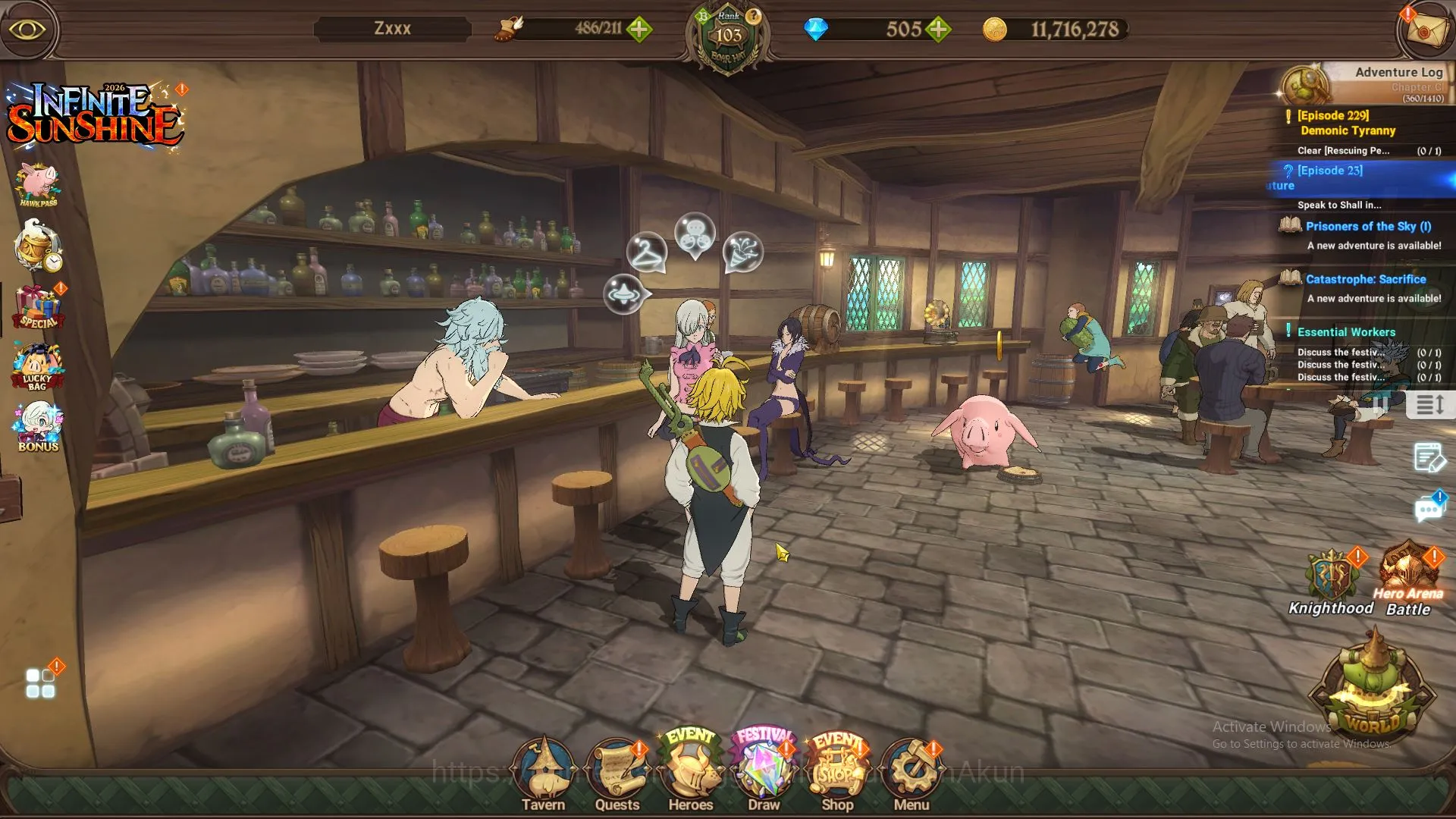ASIA|3,7M CC|2LR+5UR+Full Collab Konosuba+505 Gems|Burnhild3/6,Elizabeth,Merl&Esca2/6,ODK,Arthur,DKM,Thor|CodeOnly|(SDS2986) The Seven Deadly Sins: Grand Cross Accounts Midgame ASIA|3,7M CC|2LR+5UR+Full Collab Konosuba+505