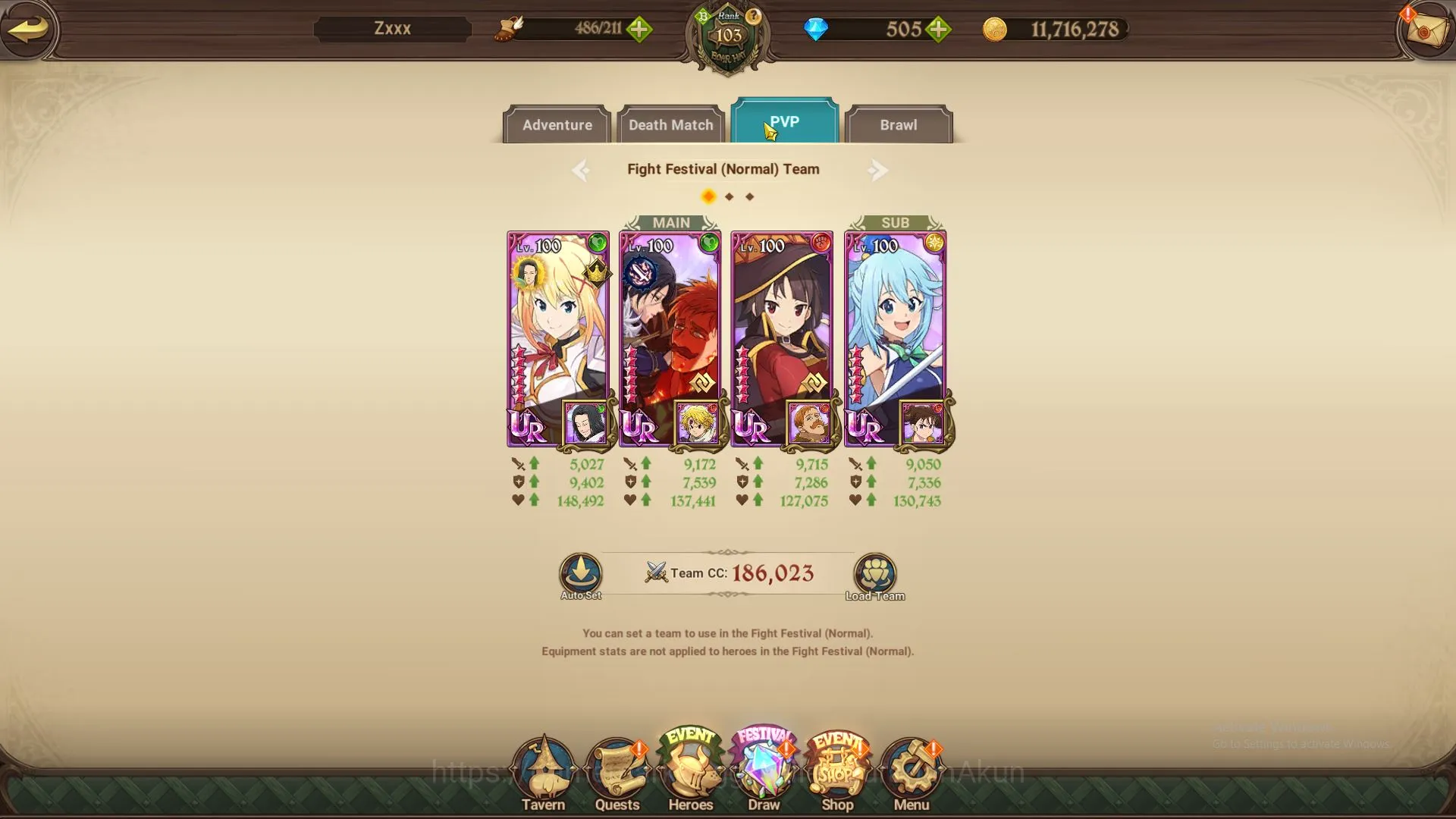 The Seven Deadly Sins: Grand Cross Accounts Midgame ASIA|3,7M CC|2LR+5UR+Full Collab Konosuba+505 5