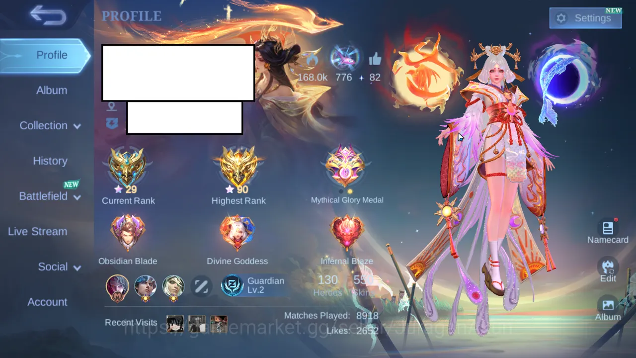 Mobile Legends: Bang Bang Collector Whale Acc|3 Legend[Valir,Lunox,Alu]Xavier Gojo,Fre image 1