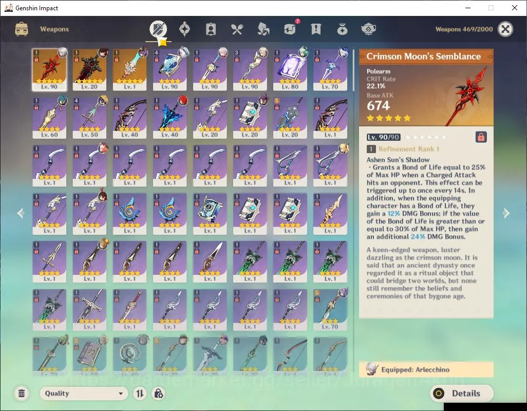Genshin Impact Accounts Mid Game ASIA|AR 55|6 Limited + 3[5 Star Weapon]|[Arlecc+Sign,Mualani C1,Furina,Kazuha,Etc]|Primo 4