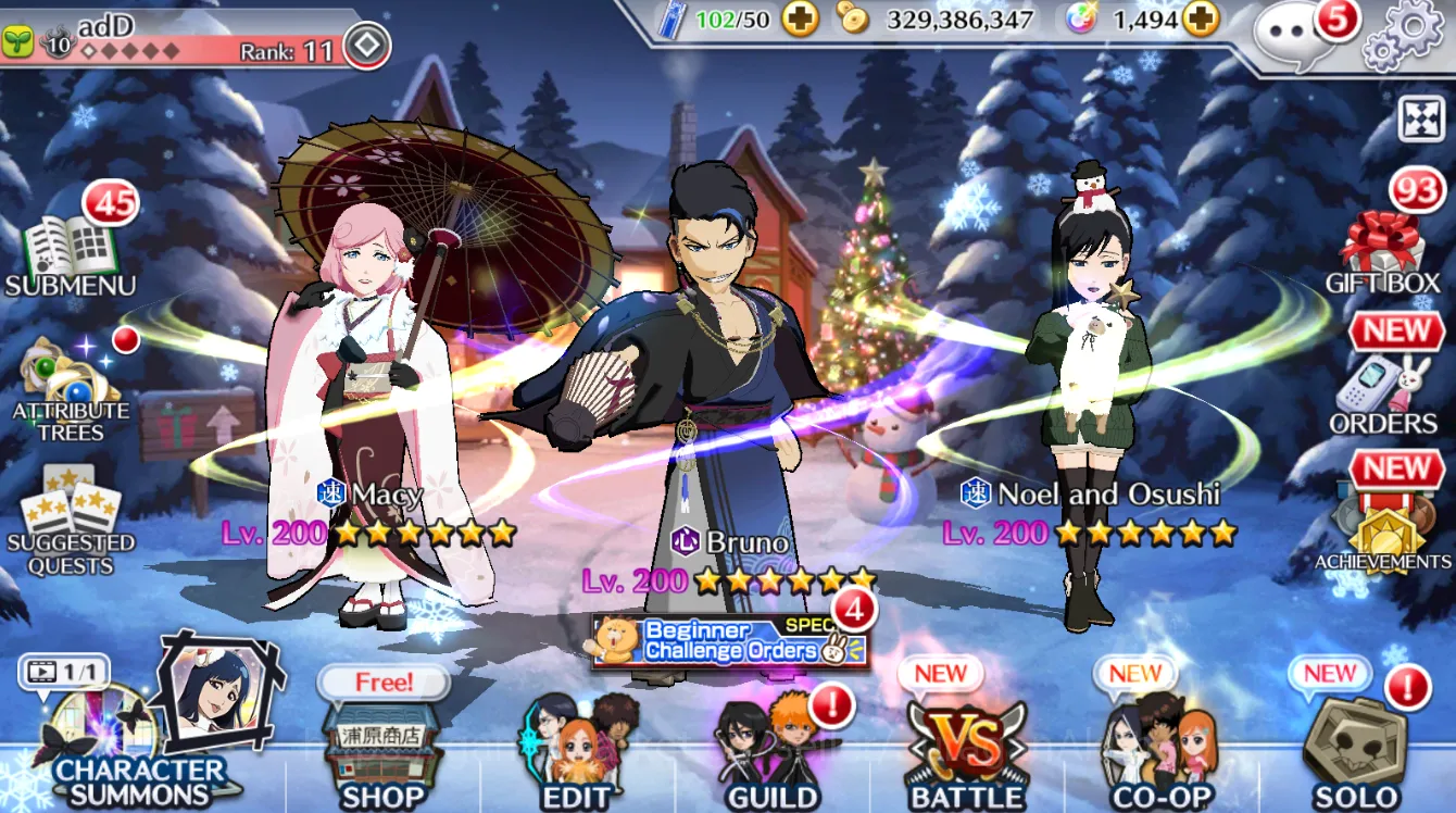 Bleach: Brave Souls Accounts GLOBAL|4 MT(Bruno,Macy,Noel and Osushi,Ninny and O image 1