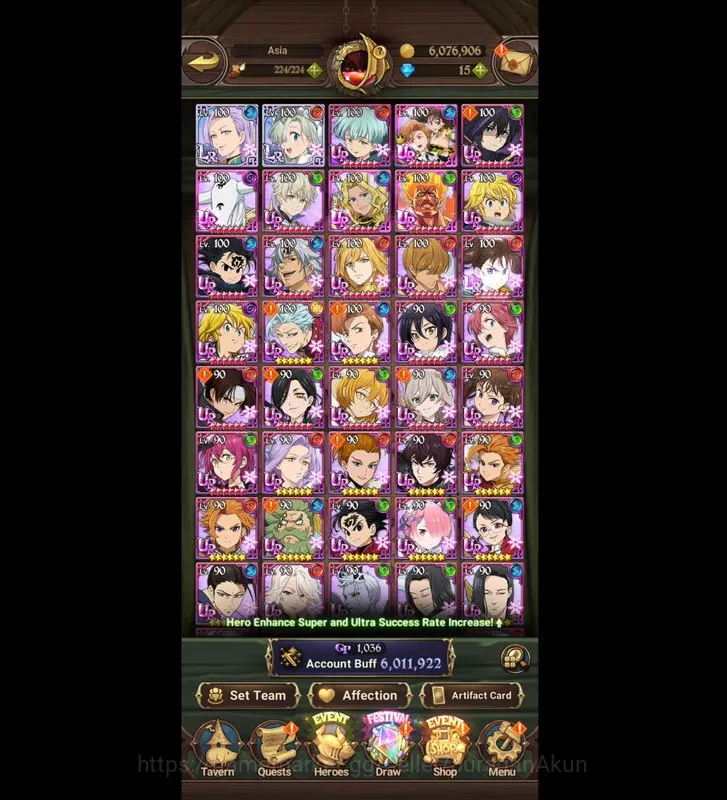 Asia |6M CC| 2LR + 6UR + Many Collabs (Ludociel2/6,Elizabeth,Diane3/6,Lance,Thor3/6,Esca2/6 & etc) |Unlinked| CheckSS (SDS1505) The Seven Deadly Sins: Grand Cross Endgame Asia |6M CC| 2LR + 6UR + Many Collabs (Ludociel2/6 image 1