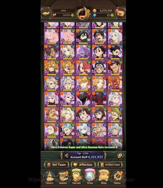 The Seven Deadly Sins: Grand Cross Accounts Endgame Asia |6M CC| 2LR + 6UR + Many Collabs 2