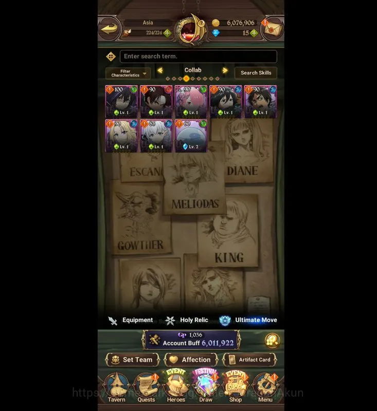 The Seven Deadly Sins: Grand Cross Accounts Endgame Asia |6M CC| 2LR + 6UR + Many Collabs 3