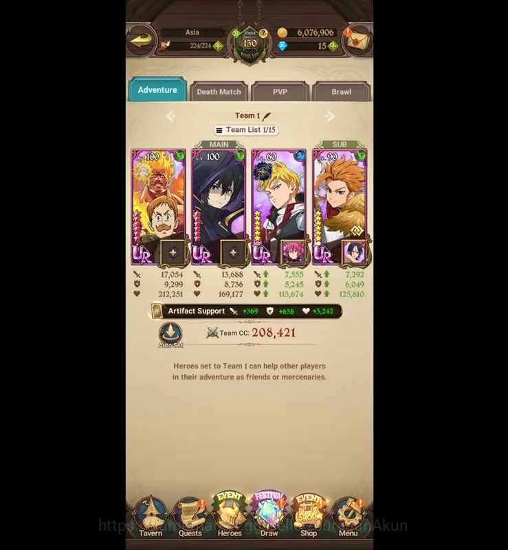 The Seven Deadly Sins: Grand Cross Accounts Endgame Asia |6M CC| 2LR + 6UR + Many Collabs 4