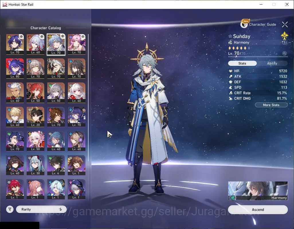 Honkai Star Rail Accounts Mid Game ASIA |TL 64 |7 Limited|[Ruan Mei E2, Acheron+Sign] Sunday,Bothil,Topz&Numby,Dr ratio 2