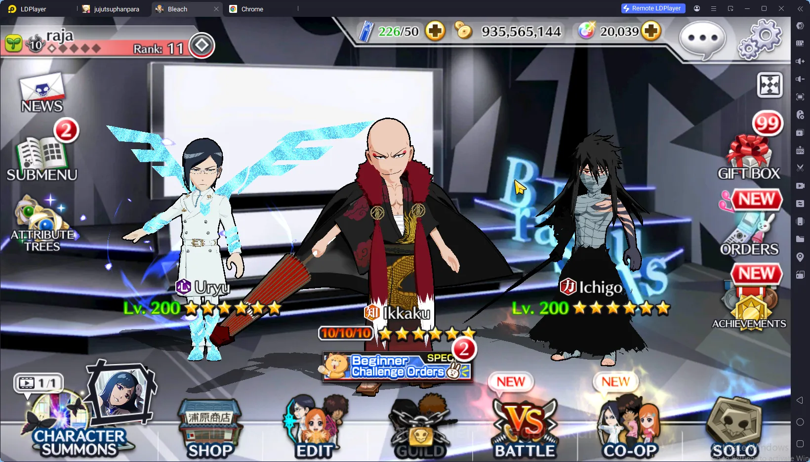Bleach: Brave Souls Accounts Mid-Tier GLOBAL 2OK Orb|6 Char 5/5(Renji TYBW25,Jushiro TYBW25,Oh-Etsu,Etc) + Fresh Story 5