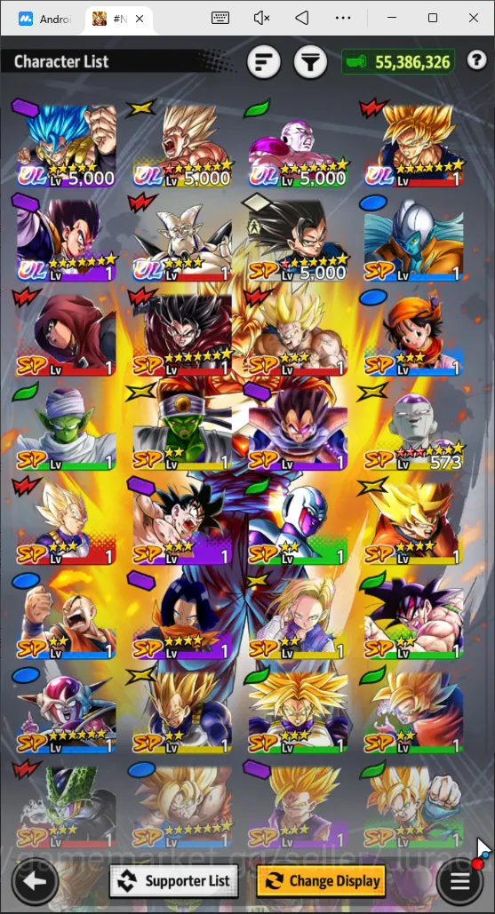 Dragon Ball Legends Accounts Mid-Tier 55M Total Power|LV162| 6 UL+ 37 LL| SS God Gogeta, Full Power Frieza, SS Goku 2