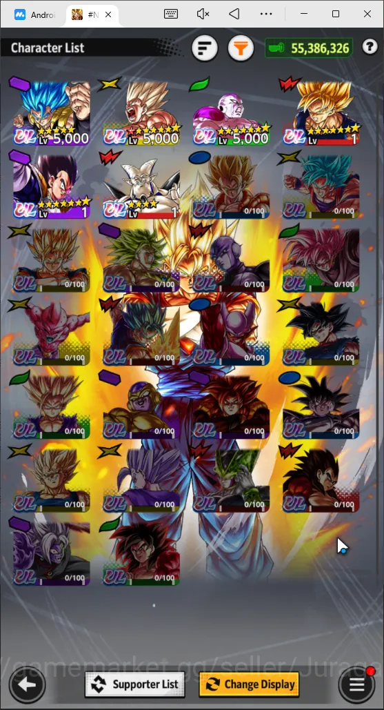 Dragon Ball Legends Accounts Mid-Tier 55M Total Power|LV162| 6 UL+ 37 LL| SS God Gogeta, Full Power Frieza, SS Goku 6