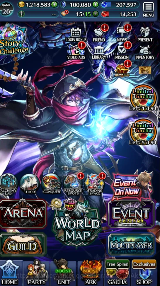 Last Cloudia Accounts Mid‑Game GLOBAL | Starter 100000 Crystal +Goddes Lilaha + Theria + Other Unit |Story Challenge 3