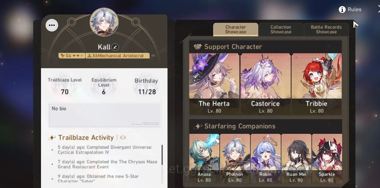 Honkai Star Rail Mid Game ASIA|TL70|Bonus Genshin AR43|11 Limited [Castorice image 1