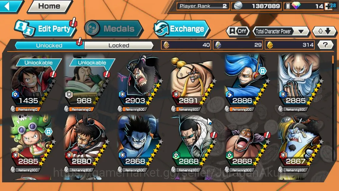 One Piece Bounty Rush Accounts Starter Global|2 META EX|St JayGarcia Saturn,Daimyo Kuri Kozuki Oden|Rank 2|Log Bandai|Check 2