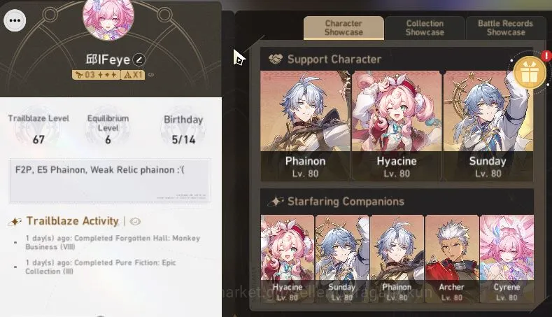 Honkai Star Rail Accounts Mid Game ASIA|TL 67|3,2K SJ|7 2