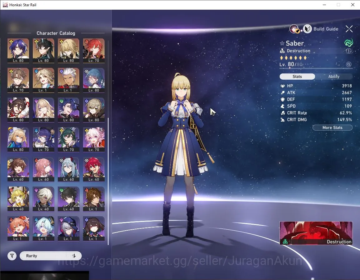 Honkai Star Rail Accounts Mid Game ASIA|TL70|SJ 1449|12 Limited[Saber,Huohuo,B3,Firefly,Fugue,The Herta,Kafka,Dr 2