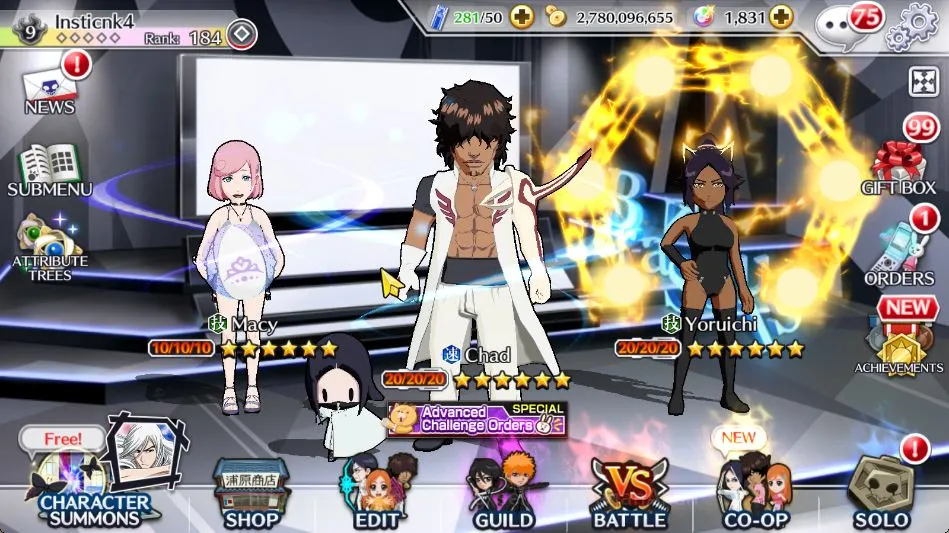 Bleach: Brave Souls Accounts Mid-Tier GLOBAL|FreshStory|13 MT(Ichigo+Rukia 10th,Noel+Macy+Ninny BTW,Uryu+Yasutora 5