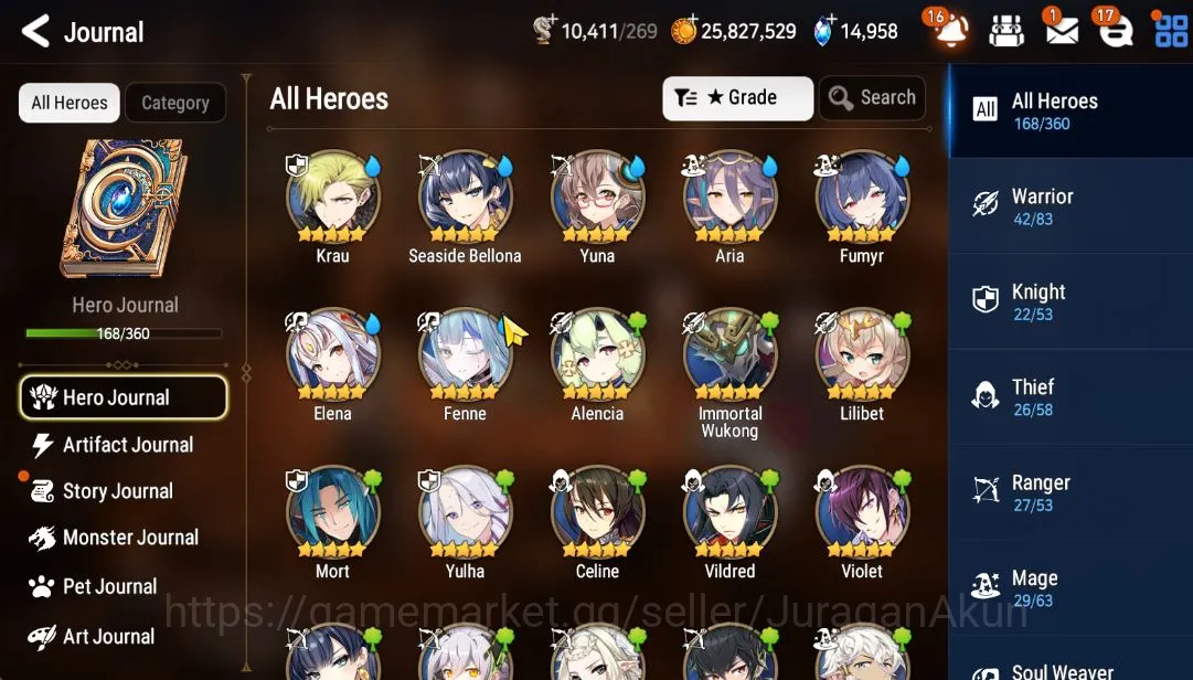 Asia Unverif|MidGame|13 ML(DK Sharun,BHwayung,harseti,NMoon luna+Art,etc)Cermia,Politis,etc|AutoW|14kSS|POHon|LogStove(ES2513) Epic Seven Mid-Tier Asia Unverif|MidGame|13 ML(DK Sharun,BHwayung,hars image 1