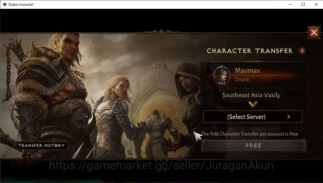 Diablo Immortal Accounts SEA - Vasily|Lv60(468)Durid|27k CR|Reso 420|Hell I image 1