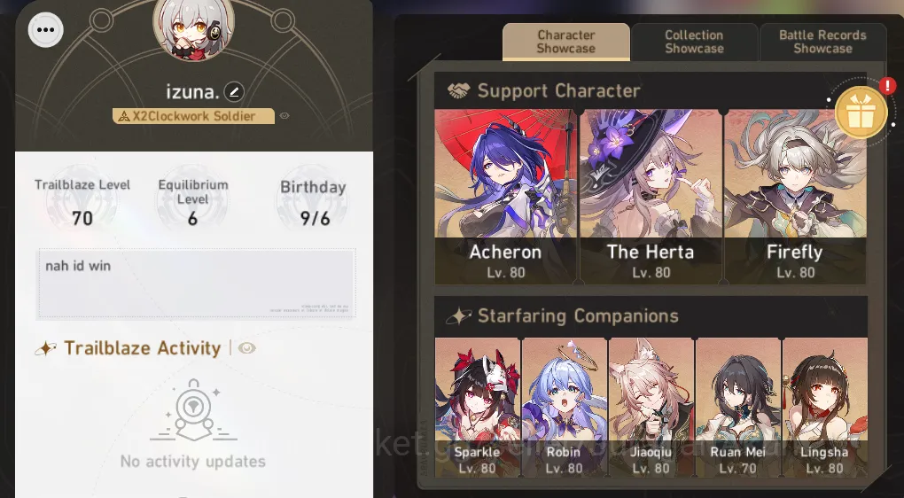 Honkai Star Rail Mid Game ASIA [TL70] 10 Limited (The Herta+Sign, Acheron+Si image 1