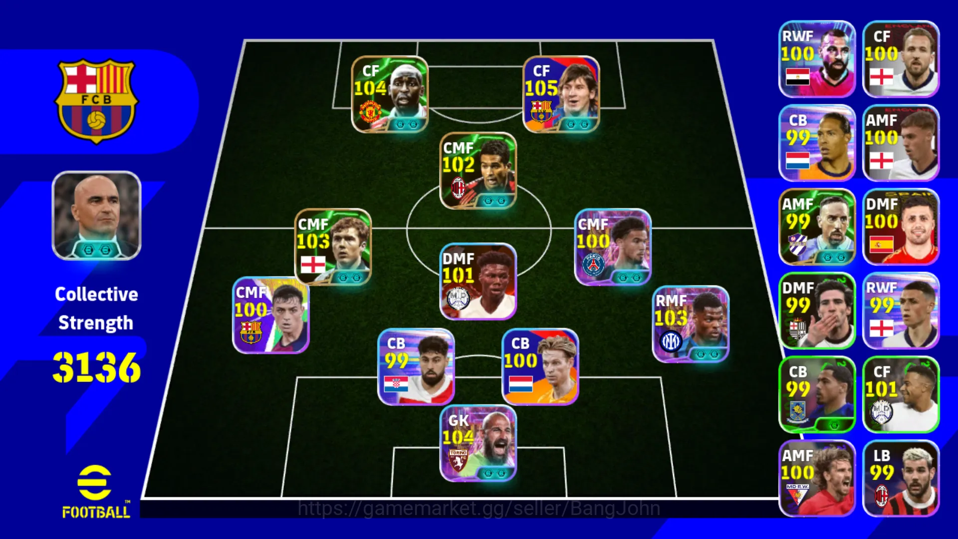 eFootball Others Power 3136 | Lionel Messi Pack | Andy Cole Epic DB image 1
