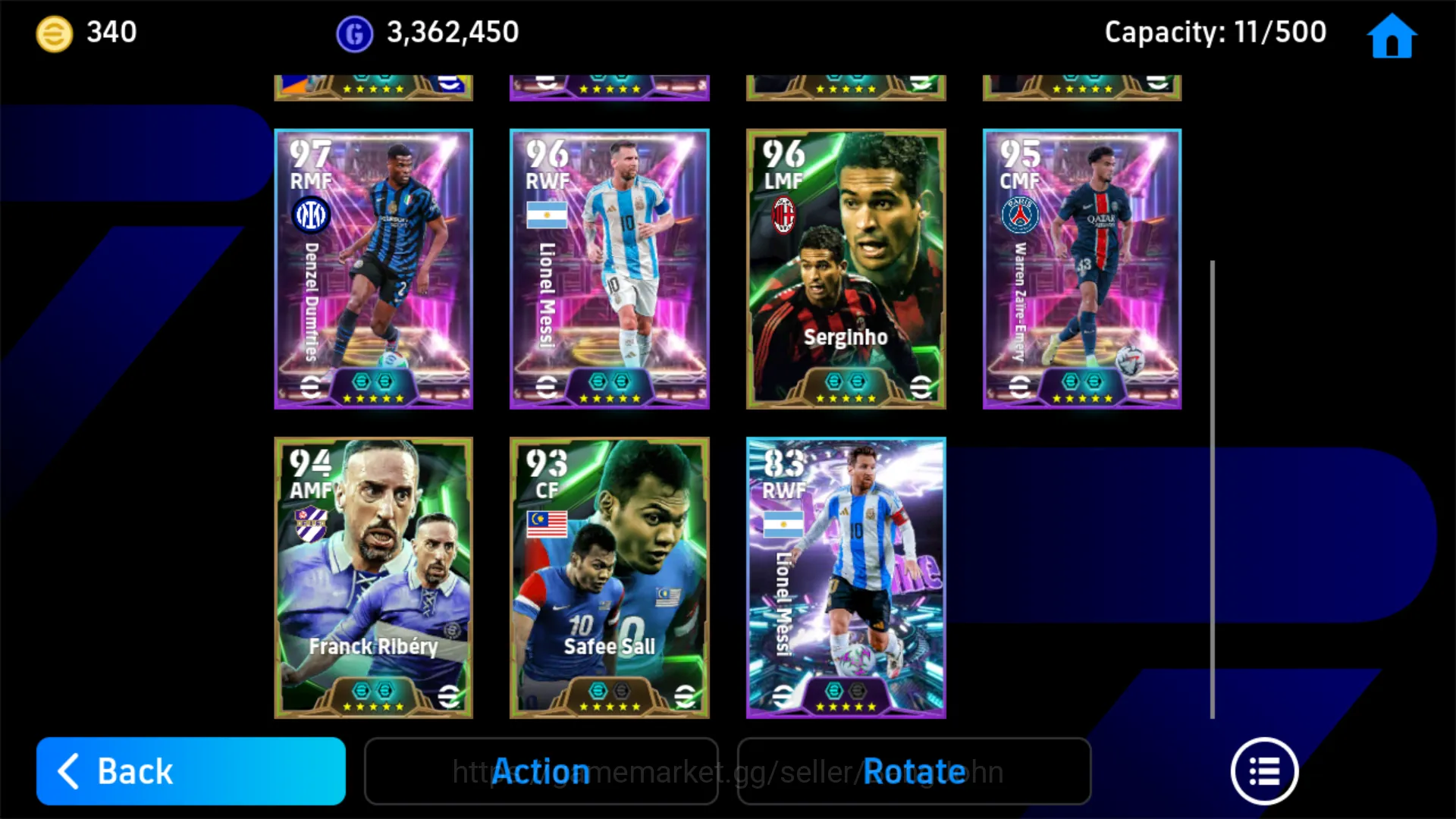 eFootball Accounts Others Power 3136 | Lionel Messi Pack | Andy Cole Epic DB | V. M Savic | Denzel Dumfries Show Time | Aset 4