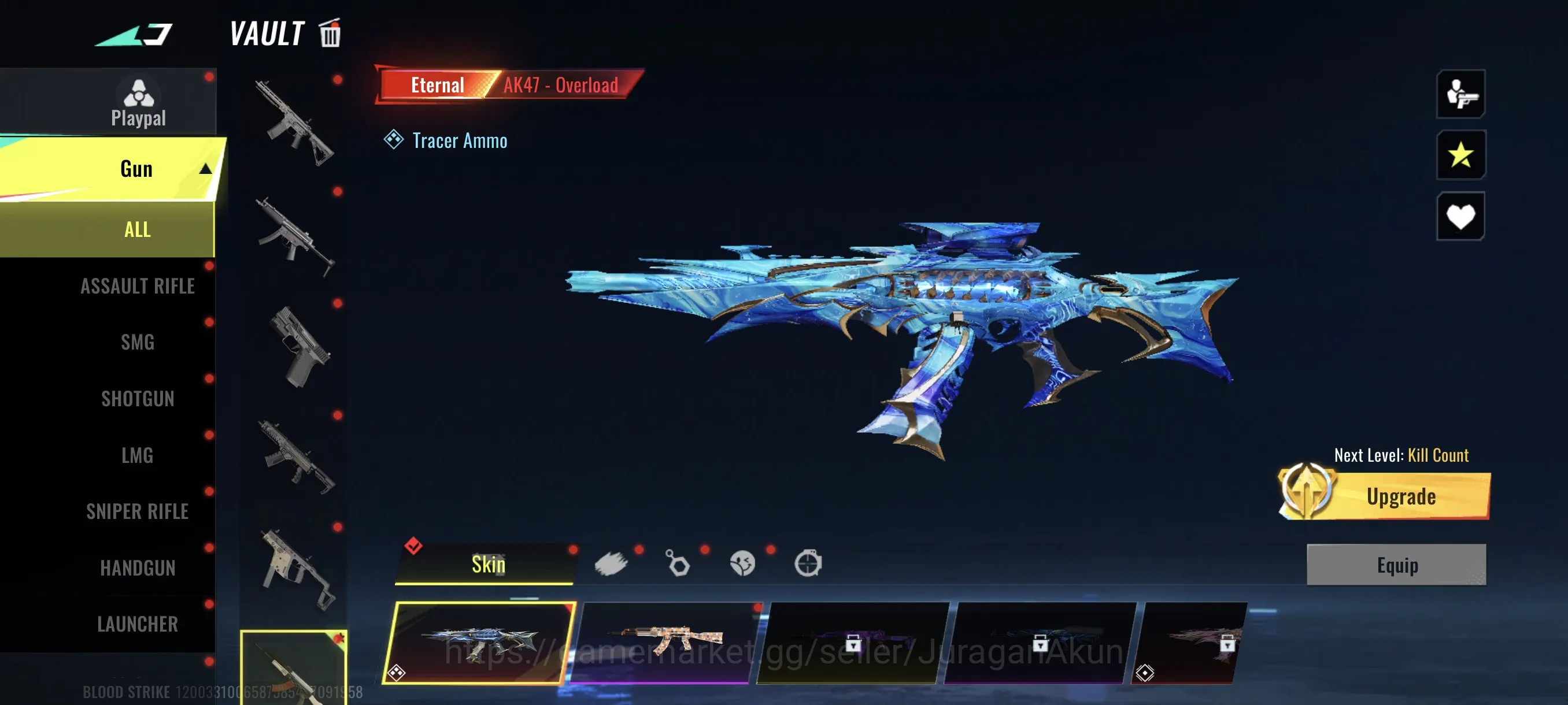 Blood Strike Accounts Mid-Tier Asia|eternal Ak47-Overload,Scar-Molten core,Lightblade-Limbo|Ran-Maiden Of Nightfall,etc|Log 2