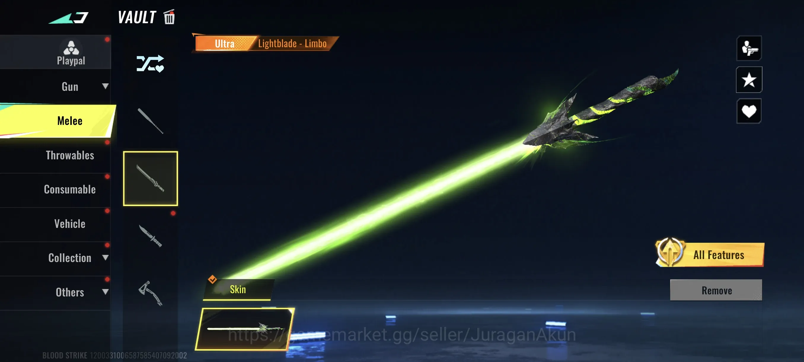Blood Strike Accounts Mid-Tier Asia|eternal Ak47-Overload,Scar-Molten core,Lightblade-Limbo|Ran-Maiden Of Nightfall,etc|Log 4
