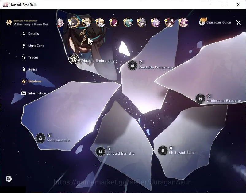 Honkai Star Rail Accounts Mid Game Asia|TL 70|15 Limited|[Castorice,Acheron E2,Kafka 4