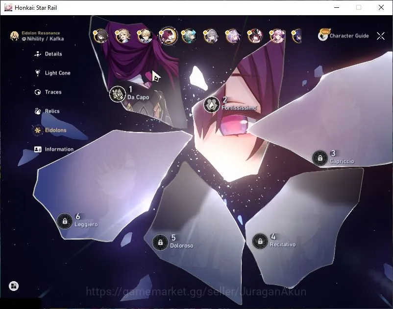 Honkai Star Rail Accounts Mid Game Asia|TL 70|15 Limited|[Castorice,Acheron E2,Kafka 5