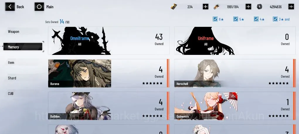 Punishing: Gray Raven Accounts Mid-Game Asia STARTER | SSS Jetavie | Selena,LuciaCW+Sign,Ayla,Nanami,No 21  |Log Google 3