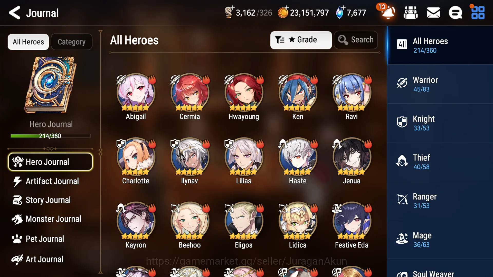 Epic Seven Accounts Mid-Tier Asia Unverif|18ML(BArunka,Sage B&S,BHwayoung,etc)+ Rinak+Art,etc|Rinak Speed 295|WGB Auto|7k 4