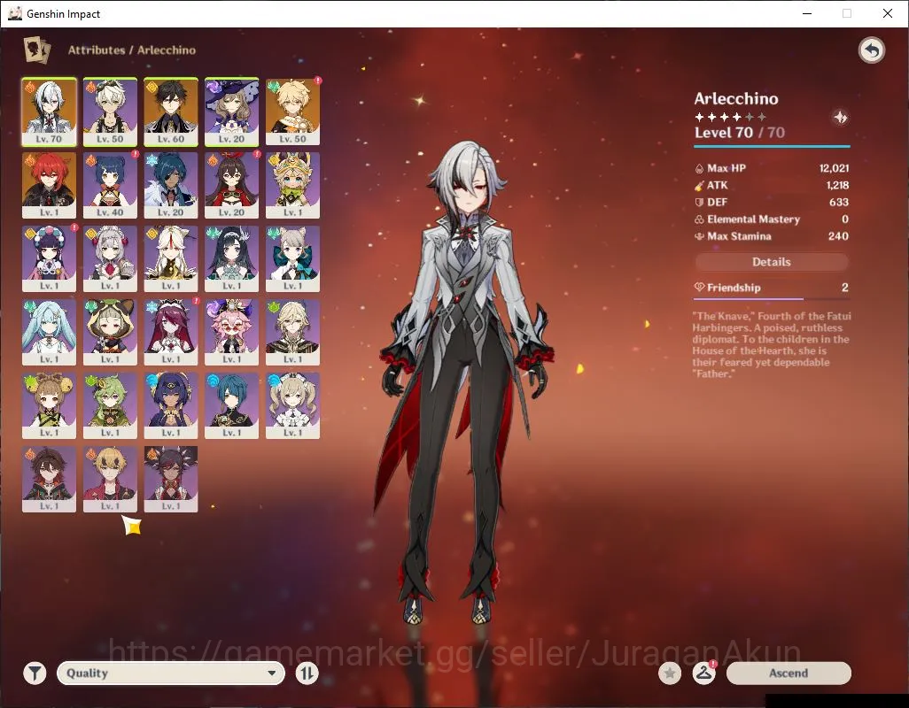 Genshin Impact Accounts Mid Game ASIA|AR 55|2 Limited + 6 [5 Star Weapon][Arlecchino+Sign,Zhongli+Sign]|Inter Fate 84|MC 5