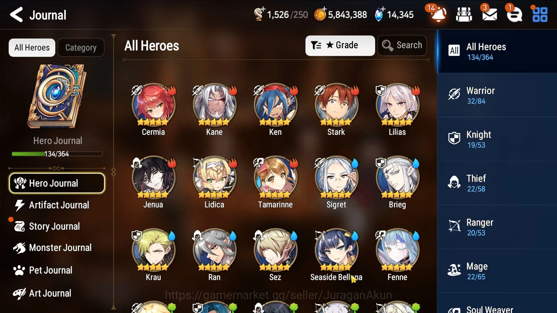 Epic Seven Accounts Mid-Tier Global Unverif|7ML(Luluca,Tenebria,SS Snow,Arc Shadow)(Stark)Arunka|1.5K Energy,14.3k 3