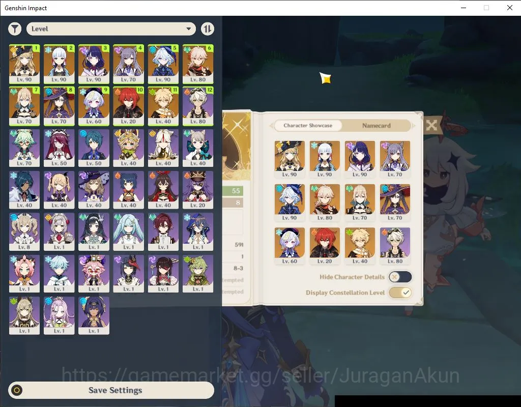 Genshin Impact Accounts Mid Game ASIA|AR 55|5 Limit+ 4[5 Star Weapon]|[Navia,Ayaka]+Sign,Furina,Kazuha,Raiden|PriGem 2,4K|MC 2