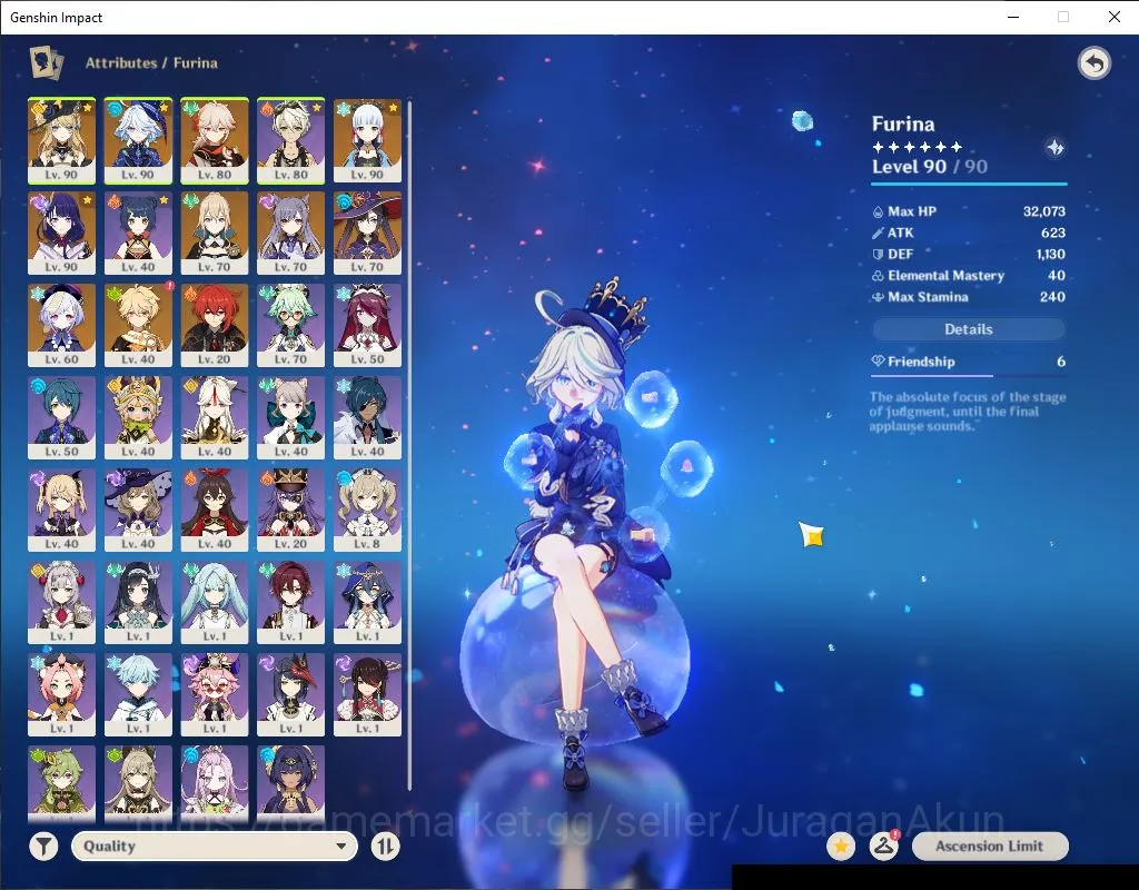 Genshin Impact Accounts Mid Game ASIA|AR 55|5 Limit+ 4[5 Star Weapon]|[Navia,Ayaka]+Sign,Furina,Kazuha,Raiden|PriGem 2,4K|MC 3