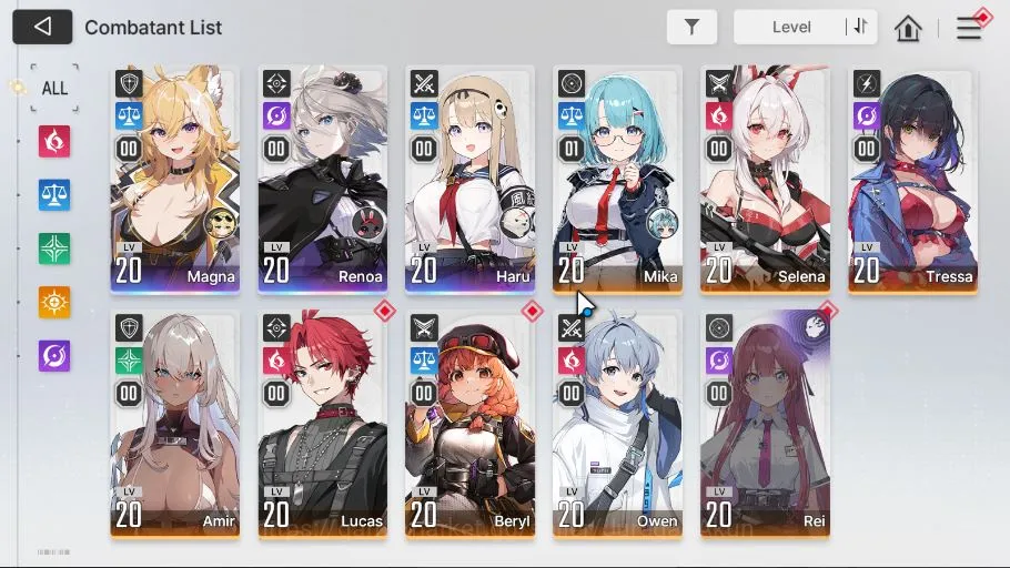Chaos Zero Nightmare Accounts GLOBAL Lv12 |Low Mid 3 SSR Magna Renoa Haru Selena Lucas 5 SR Partner |Fresh Story| Log Stove 2