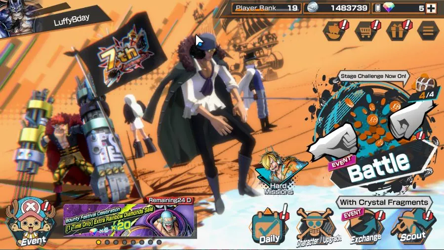 One Piece Bounty Rush Accounts Starter Global|5 META EX|Blackbeard P.Kuzan,F.Emperor Sabo,BMO Kid&Law,Seraphim S-Snake,BMO 2