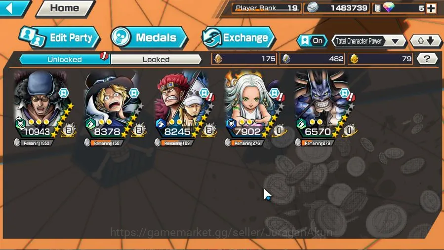 One Piece Bounty Rush Accounts Starter Global|5 META EX|Blackbeard P.Kuzan,F.Emperor Sabo,BMO Kid&Law,Seraphim S-Snake,BMO 3