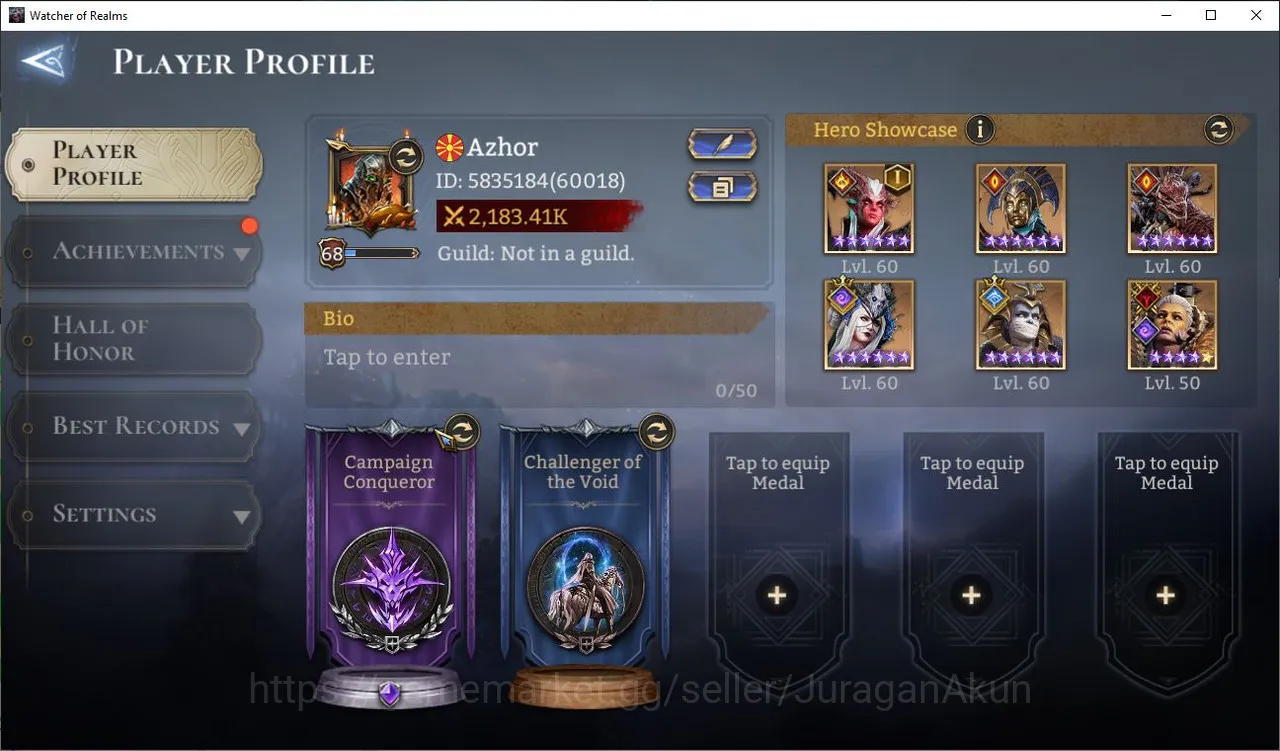 Watcher of Realms Accounts Mid-Tier Global 600xx | 2100K Power| 19 Legendary(Lord Venoma, Lord Morrigan, Salazar, Valkyra 2