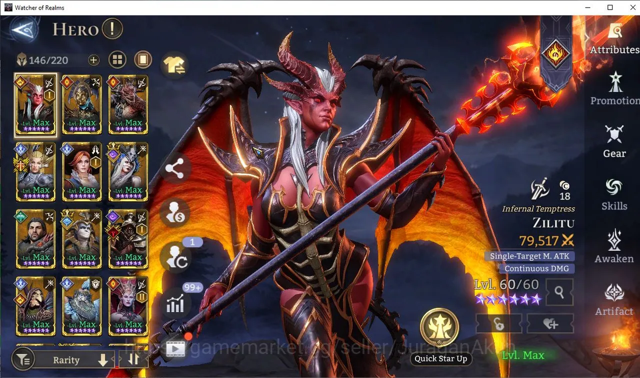 Watcher of Realms Accounts Mid-Tier Global 600xx | 2100K Power| 19 Legendary(Lord Venoma, Lord Morrigan, Salazar, Valkyra 3