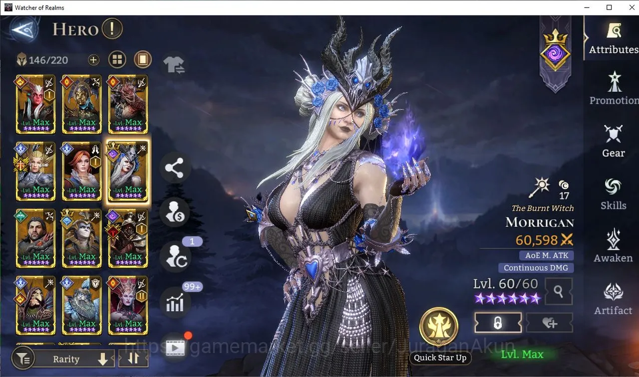 Watcher of Realms Accounts Mid-Tier Global 600xx | 2100K Power| 19 Legendary(Lord Venoma, Lord Morrigan, Salazar, Valkyra 4
