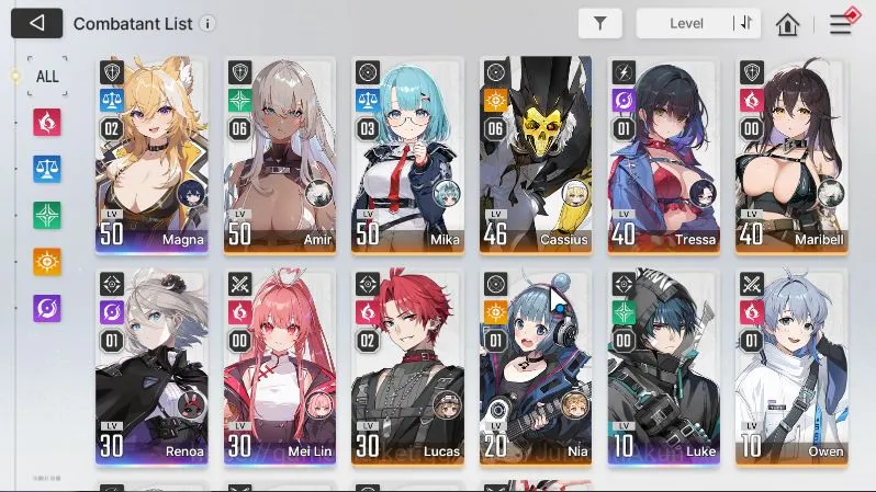 Chaos Zero Nightmare Accounts Global Lv40|5 SSR(MagnaM2,Renoa,Meilin,Luke,Chizuru) 9SR(AmirM6,CassiusM6,Etc) 13Sr Partner 7K 4