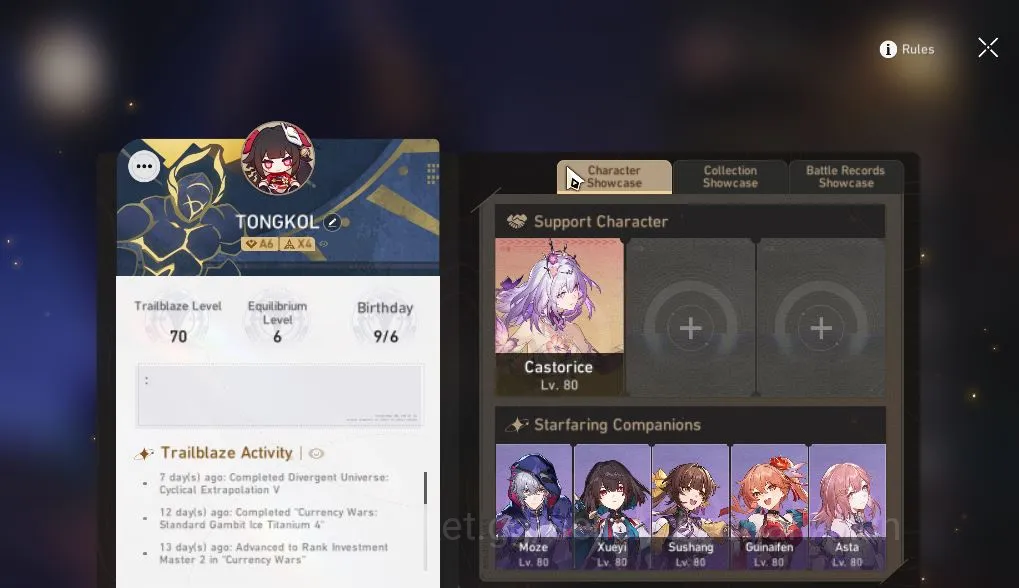 Honkai Star Rail End Game ASIA |TL 70|19 Limited|[Casto E1,Phainon,Acheron,J image 1