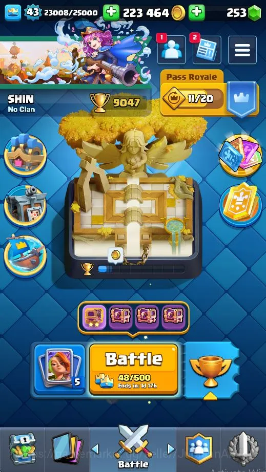 Lvl43|Trophy 9047|Limited Skin|KTL 14|Card 119|10 EVO,6 Champion,21 Legend,33 Epic,30 Rare,29 Common|253 Gems|TakeEmail(CR899) Clash Royale High-End Lvl43|Trophy 9047|Limited Skin|KTL 14|Card 119|10 image 1
