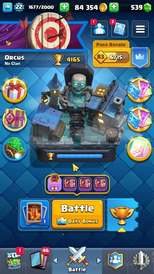 Clash Royale Accounts Lvl 22|Trophy 4165|KTL 9|Limited Skin|Card 71|1 EV image 1