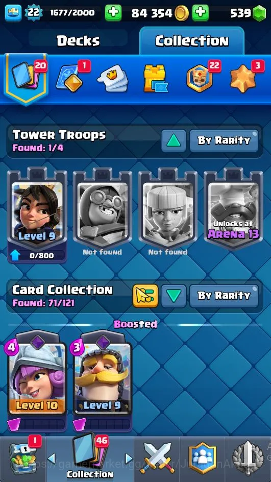 Clash Royale Accounts Lvl 22|Trophy 4165|KTL 9|Limited Skin|Card 71|1 EV image 4